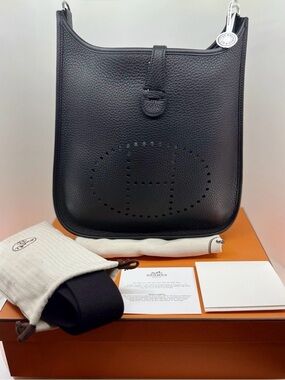 Brand New Hermes Evelyne III PM 29 Noir Clemence Leather - Highly Sought After